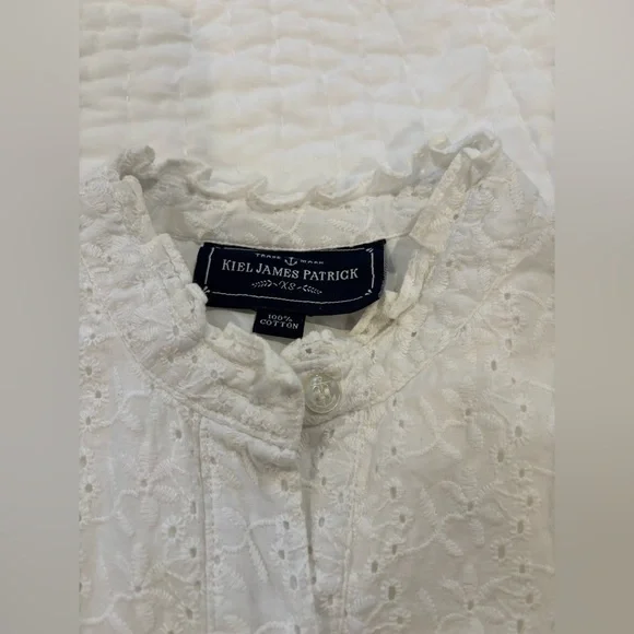 Kiel James Patrick White Eyelet Sleeveless Top - Picture 3 of 7